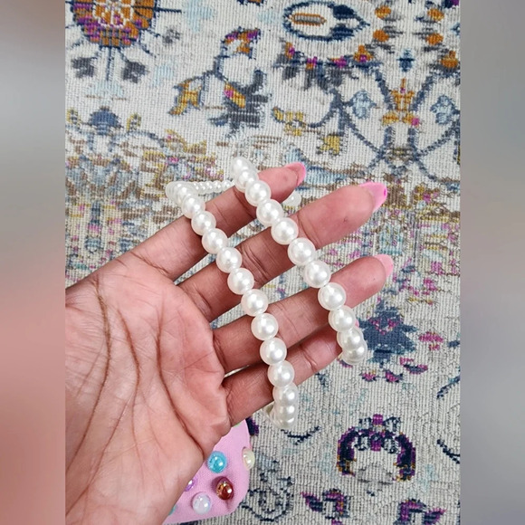 New, Bubble Gum Studded Pink, Wooden Closure, Clutch/Pearl Strap Purse - Picture 9 of 15